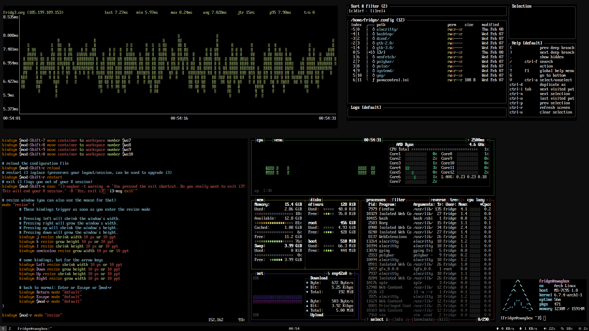 A screenshot of my i3 desktop