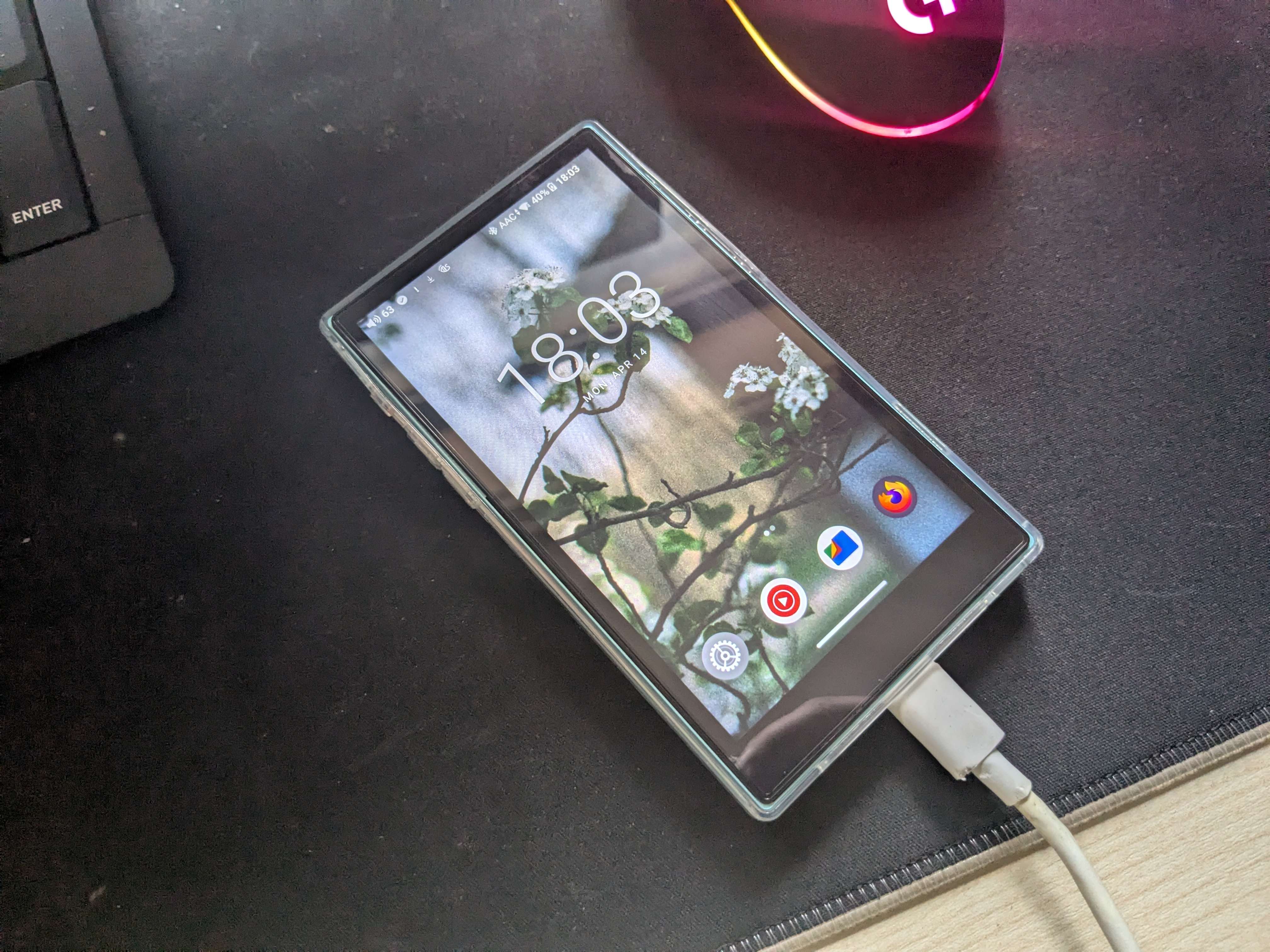 My device on a table